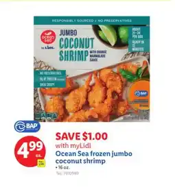 Lidl Ocean Sea frozen jumbo coconut shrimp offer