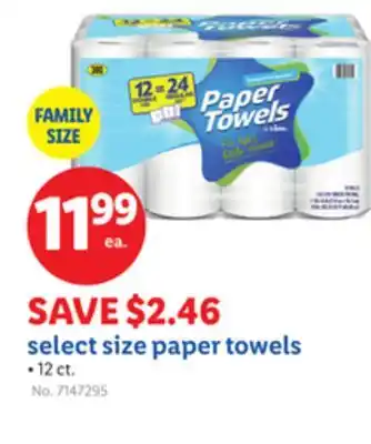 Lidl select size paper towels offer