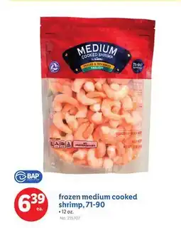 Lidl frozen medium cooked shrimp, 71-90 offer