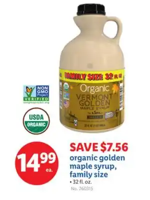 Lidl organic golden maple syrup, family size offer