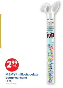 Lidl M&M's milk chocolate bunny ear cane offer