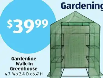 Aldi Gardenline Walk-In Greenhouse offer