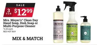 Ace Hardware Mrs. Meyer's Clean Day Hand Soap, Dish Soap or Multi-Purpose Cleaner offer