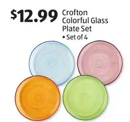 Aldi Crofton Colorful Glass Plate Set offer