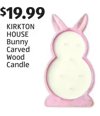 Aldi KIRKTON HOUSE Bunny Carved Wood Candle offer