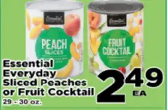 Superior Grocers Essential Everyday Sliced Peaches or Fruit Cocktail offer