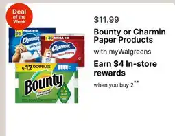 Walgreens Bounty or Charmin Paper Products offer