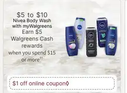 Walgreens Nivea Body Wash offer