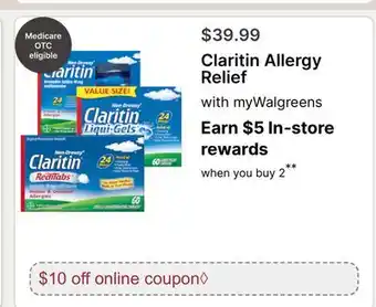 Walgreens Claritin Allergy Relief offer