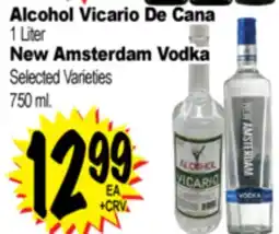 Superior Grocers Alcohol Vicario De Cana 1 Liter, New Amsterdam Vodka offer