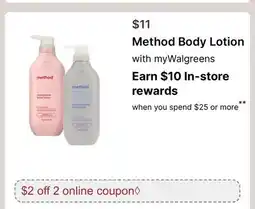 Walgreens Method Body Lotion offer