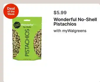 Walgreens Wonderful No-Shell Pistachios offer