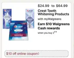 Walgreens Crest Teeth Whitening Products offer