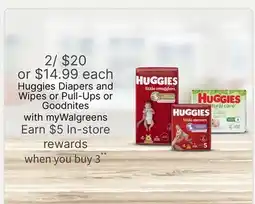 Walgreens Huggies Diapers and Wipes or Pull-Ups or Goodnites offer