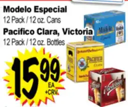 Superior Grocers Modelo Especial 12 Pack / 12 oz. Cans Pacifico Clara, Victoria 12 Pack / 12 oz. Bottles offer