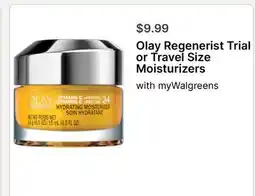 Walgreens Olay Regenerist Trial or Travel Size Moisturizers offer