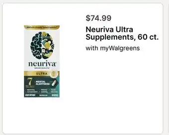 Walgreens Neuriva Ultra Supplements, 60 ct offer