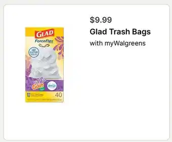 Walgreens Glad Trash Bags offer