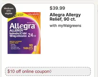 Walgreens Allegra Allergy Relief, 90 ct offer