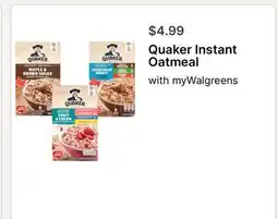 Walgreens Quaker Instant Oatmeal offer