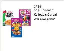 Walgreens Kellogg's Cereal offer