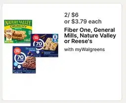 Walgreens Fiber One, General Mills, Nature Valley or Reese's offer