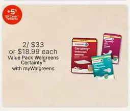 Walgreens Value Pack Walgreens Certainty offer