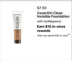 Walgreens CoverGirl Clean Invisible Foundation offer