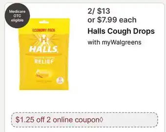 Walgreens Halls Cough Drops offer