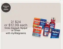 Walgreens Vicks Dayquil, Nyquil or Sinex offer