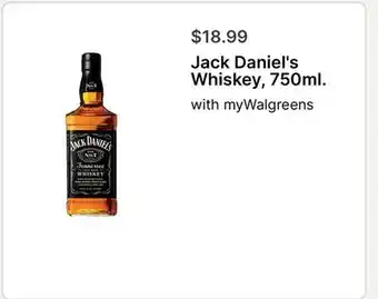 Walgreens Jack Daniel's Whiskey, 750ml offer