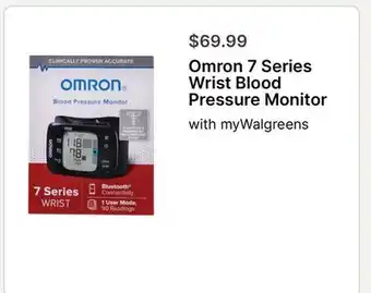 Walgreens Omron 7 Series Wrist Blood Pressure Monitor offer