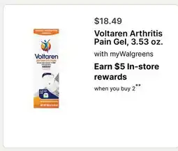 Walgreens Voltaren Arthritis Pain Gel, 3.53 oz offer