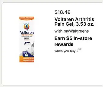 Walgreens Voltaren Arthritis Pain Gel, 3.53 oz offer