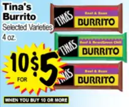 Superior Grocers Tina's Burrito offer