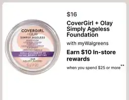 Walgreens CoverGirl + Olay Simply Ageless Foundation offer