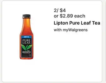 Walgreens Lipton Pure Leaf Tea offer