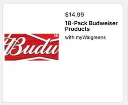 Walgreens 18-Pack Budweiser Products offer