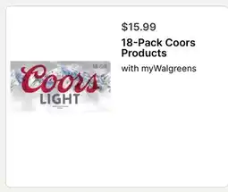 Walgreens 18-Pack Coors Products offer