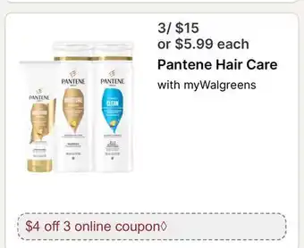 Walgreens Pantene Hair Care offer