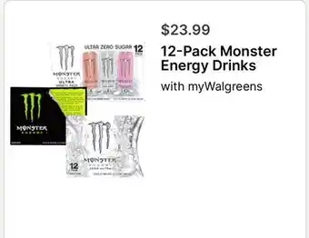 Walgreens 12-Pack Monster Energy Drinks offer