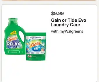 Walgreens Gain or Tide Evo Laundry Care offer