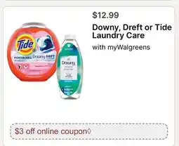 Walgreens Downy, Dreft or Tide Laundry Care offer