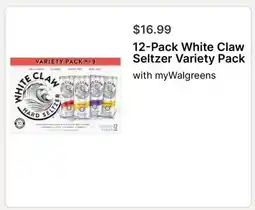 Walgreens 12-Pack White Claw Seltzer Variety Pack offer