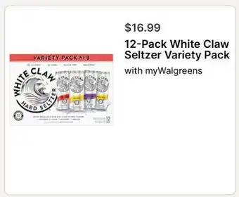 Walgreens 12-Pack White Claw Seltzer Variety Pack offer