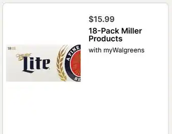 Walgreens 18-Pack Miller Products offer