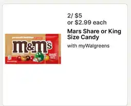 Walgreens Mars Share or King Size Candy offer