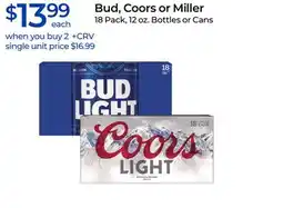 Rite Aid Bud, Coors or Miller offer