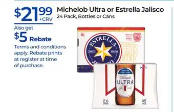 Rite Aid Michelob Ultra or Estrella Jalisco offer