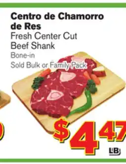 El Super Fresh Fresh Center Cut Beef Shank offer